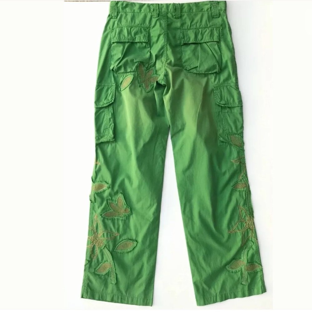 Mason's Green Embroidered Cargo Pants Italy